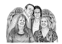 Load image into Gallery viewer, Black & White Portrait with Angel Wings