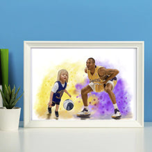 Load image into Gallery viewer, Color Portrait with a character (with a pattern background)