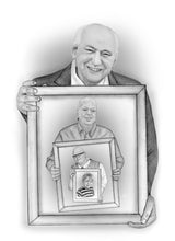 Load image into Gallery viewer, Black & White "frame within frame" generations portrait