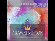 Load and play video in Gallery viewer, Black & White Portrait (with a drawn background)