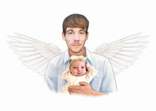 Load image into Gallery viewer, Color Portrait with Angel Wings
