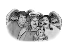 Load image into Gallery viewer, Black &amp; White Portrait with Angel Wings
