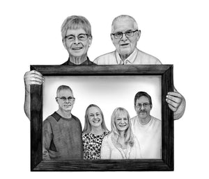 Black & White "frame within frame" generations portrait