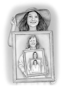 Black & White "frame within frame" generations portrait